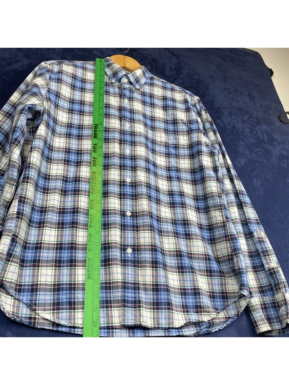 J. Crew Men’s Oxford Slim Fit Quality Woven Blue Checkered Button D Sz L Shirt